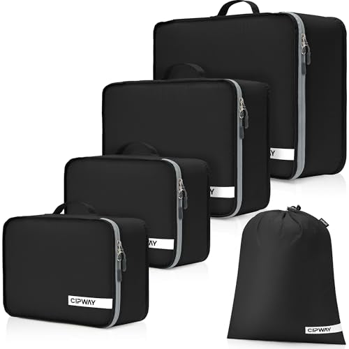 Packing Cubes for Travel 5 Set Black