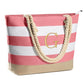 Initial Beach Bag Tote Bag for Women
