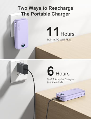 20000mAh Ultra Portable Charger Power Bank with inBuilt Cables&AC Wall Plug