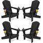 Outdoor Adirondack Chair Set of 4 with Cup Holders (4 Count)