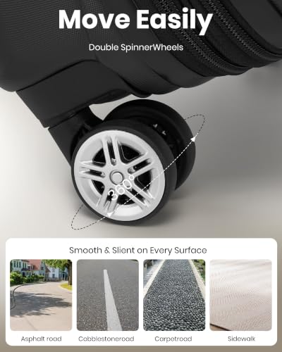 Carry On Luggage 22x14x9 Airline Approved with Spinner Wheels