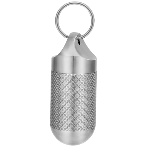 Titanium Keychain Pill Holder Waterproof Lightweight Portable Pocket Mini Pill Case for Emergency Medicine Travel Fits Daily Purse Wallet Small Pill Box Containers