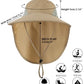 Outdoor UPF50+ Sun Hat Wide Brim Mesh Fishing Hat with Neck Flap