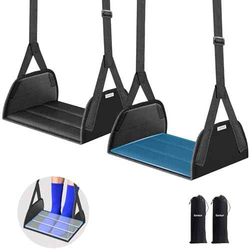 2 Pack Airplane Foot Hammock for Travel with Carry Bags (2 Count)