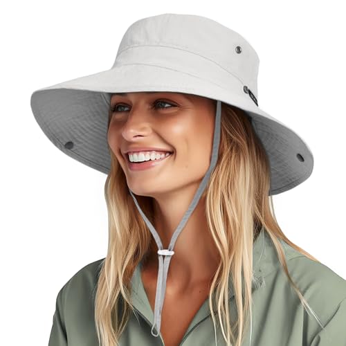 Sun Hats for Women Ponytail Wide Brim Summer Packable Cowboy Hat