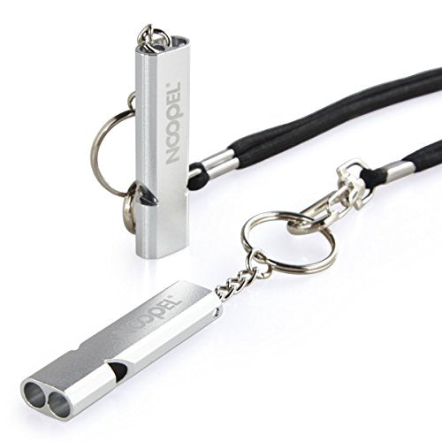 2 Pack Survival Whistle with Lanyard and Keychain Double Tubes Emergency Safety Whistle with Keyring for Boating Outdoor Camping Hiking Hunting Sports Dog Training