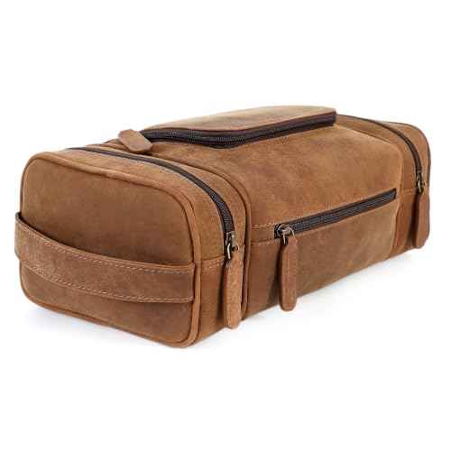 Real Leather Toiletry Bag for Men