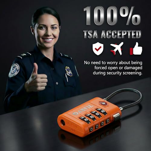 TSA Approved Luggage Locks with Search Alert Indicator (4 Count)