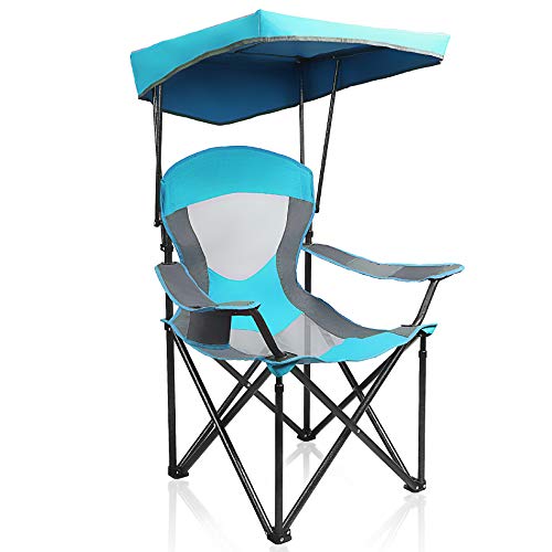 Heavy Duty Canopy Camping Chairs with Adjustable Sunshade