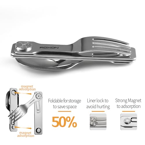 C2 2 in 1 Detachable Folding Camping Utensil with Fork & Spoon