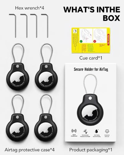 for AirTag Holder Keychain (4 Count)