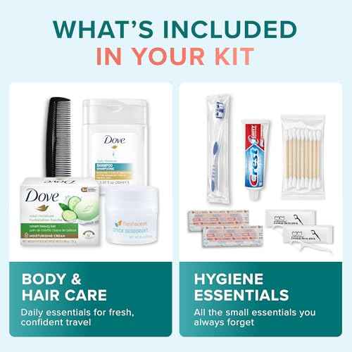 TrekTote Bulk 10 Piece Hygiene Kit Travel Size Toiletries Kit (25 Count)