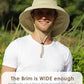 Womens Sun Hat with Ponytail Hole Cotton Shapeable Wide Brim
