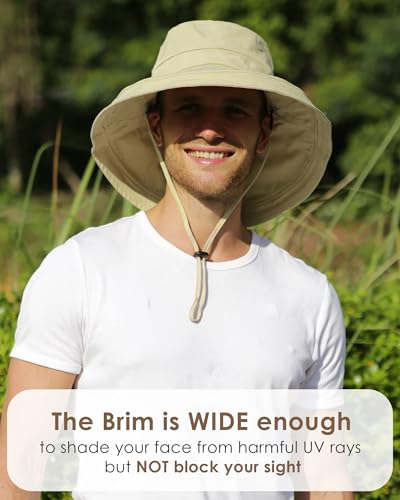 Womens Sun Hat with Ponytail Hole Cotton Shapeable Wide Brim