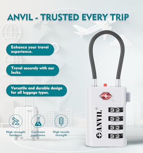 TSA Approved Luggage Locks with Search Alert Indicator (2 Count)