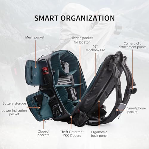 OneMo 2 25L 33L Camera Backpack with Shoulder Bag for Photographer