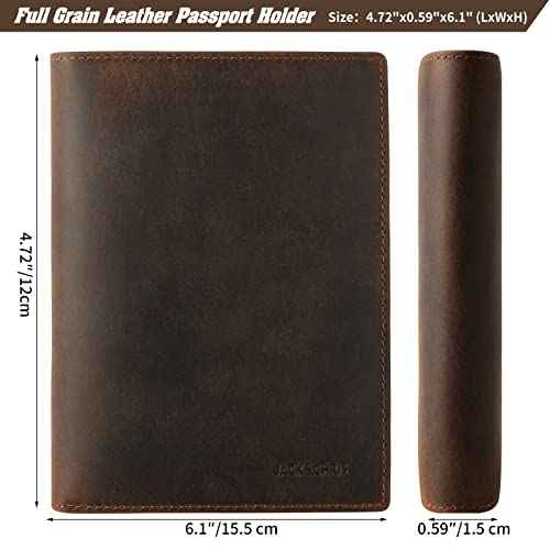 Leather Passport Holder RFID Blocking Passport Travel Wallet Cover Case for Men Women Brown JC17