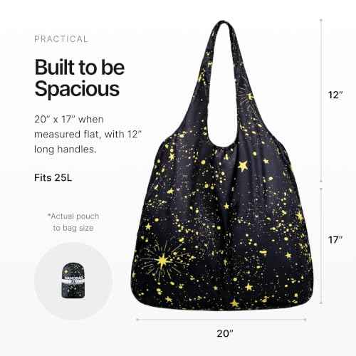 XL 25L Tote Foldable Packable Reusable Grocery Shopping Bag