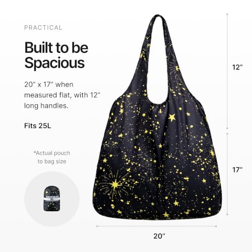 XL 25L Tote Foldable Packable Reusable Grocery Shopping Bag