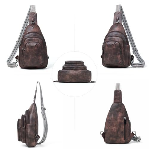 10L Crossbody Sling Bag for Women Men Anti Theft Cross Body Fanny Pack Belt Bag Purse Gifts for Women Faux Leather