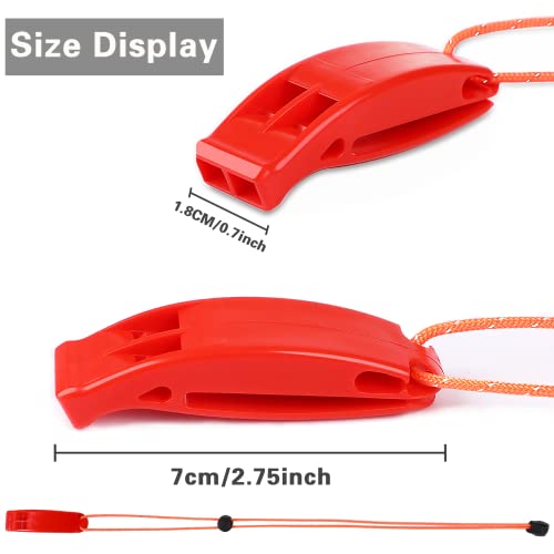 6PCS Safety Survival Whistles with Reflective Lanyard