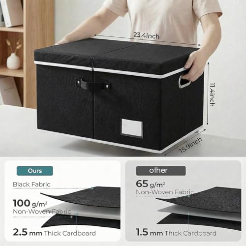 Storage Boxes with Lids [3 (3 Count)