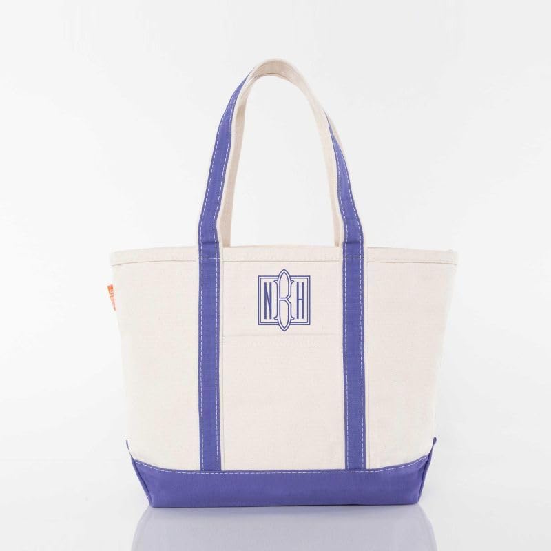 CB STATION Medium Classic Canvas Tote Bag for Women, Top Zipper Closure, Outer Pocket, Daily Essentials, Groceries, Traveling