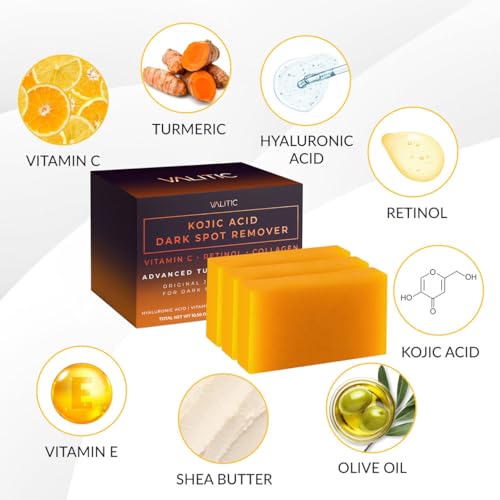 Kojic Acid Dark Spot Remover Soap Bars (10.56 Ounce)