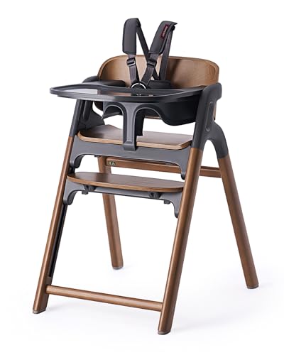 5-in-1 Convertible Wooden High Chair for Babies & Toddlers, Walnut