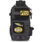 Small Fishing Backpack with Tackle Boxes Fishing Sling Bag DIY Embroidery Patches Tackle Bag Gift for Men Black