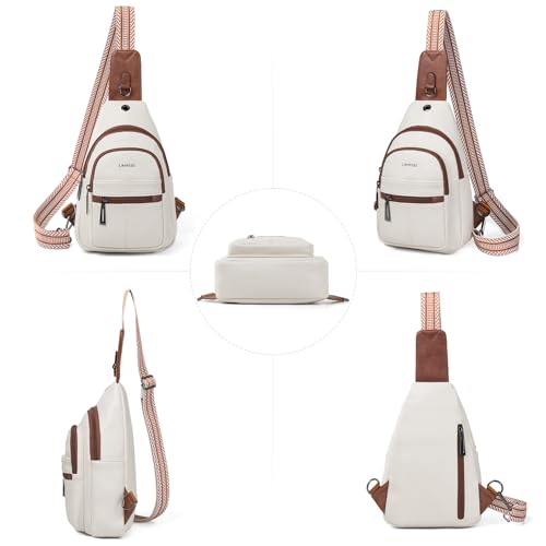 7L Sling Bag for Women Vegan Leather Crossbody Purse Chest Bags Fashionable Trendy Fanny Pack with Travel