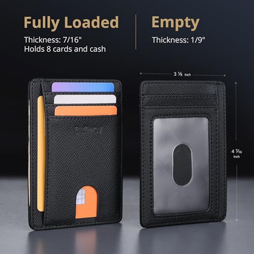 Slim Minimalist Front Pocket RFID Blocking Leather Wallets for Men and Women