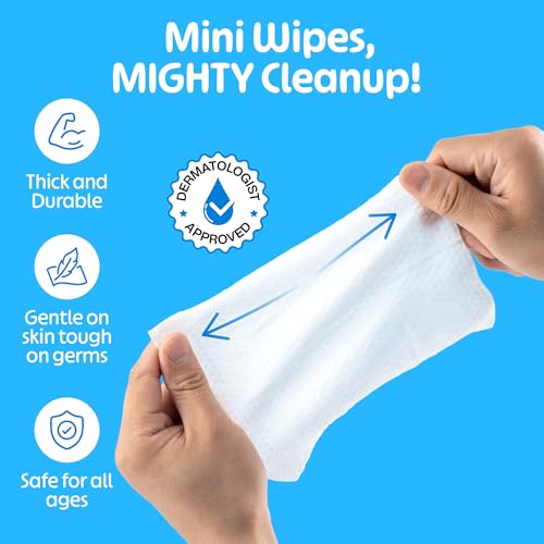Mini Hand Sanitizer Wipes Travel Size 8 Pack (64 Count)