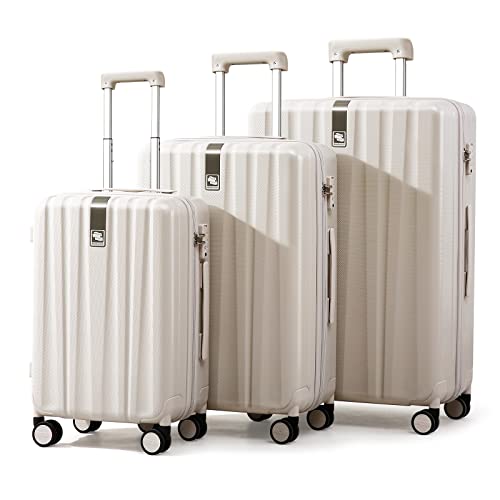 Suitcase, 2-Piece Set (20/29 Inch) Lightweight Hardshell PC Luggage with Spinner Wheels & TSA Lock, Gray, Extra Large Rolling Travel Bag, Nestable Storage, Waterproof, 103L (2 Count)