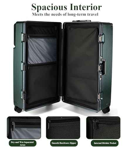 Super Large Aluminum Frame Zipperless Checked Luggage Front Pocket