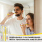 200 pcs Disposable Toothbrushes with Toothpaste and Floss (200 Count)