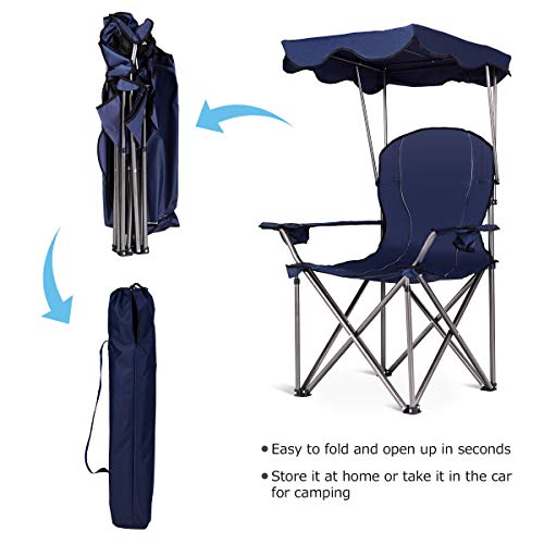 Camping Chair with Canopy Shade