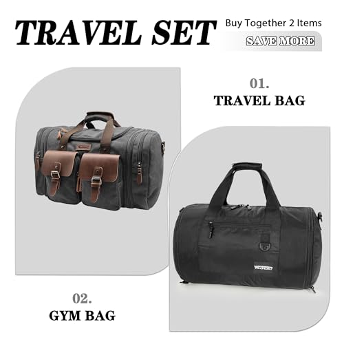 Gym Bags for Men & Expandable Canvas Duffle Bag