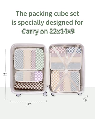 6 Set Compression Packing Cubes for Travel Women Men