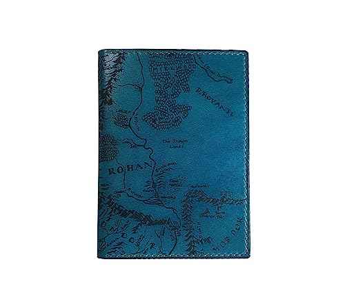 Handmade genuine Leather Wallet Map engrave