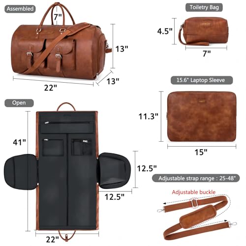 Garment Bag for Travel Convertible Carry on Travel Duffel Bag for Men Women