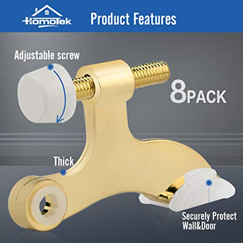 8 Pack Hinge Pin Bright Brass Door Stopper (8 Count)