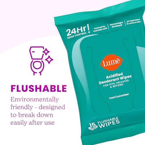 Acidified Deodorant Wipes (15 Count)