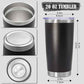 20oz Tumbler Insulated Coffee Tumblers with Lid Stainless Steel Black 1P