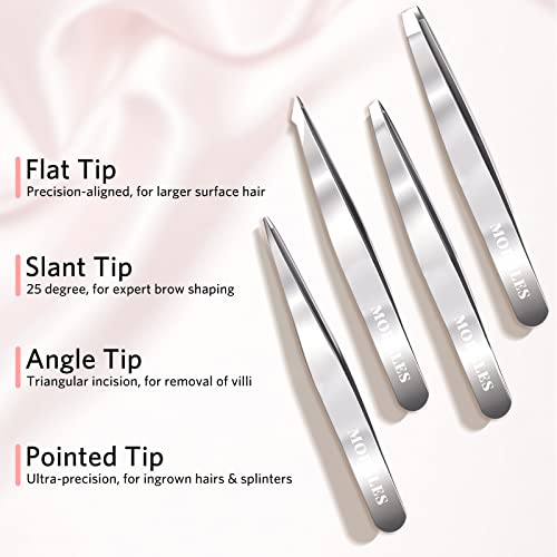 Tweezers Set for Men 9 Pcs Nail Clipper Kit with Case for Grooming (9 Count)