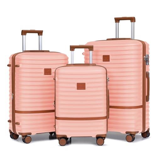 Luggage Set 3 Piece Suitcase Sets with Spinner Wheel (6 Count)