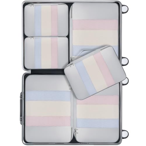 6 Set Packing Cubes Various Sizes Packing Organizer for Travel Accessories Luggage Carry On Suitcase