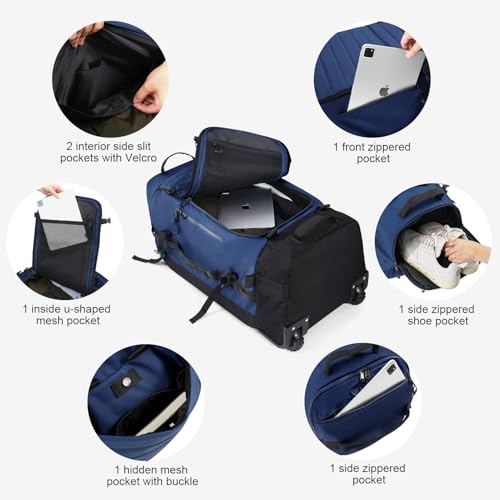86L Collapsible Wheeled Duffle Bag Waterproof