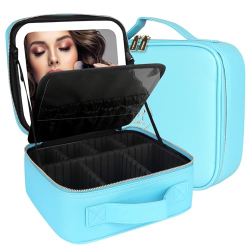 Travel Makeup Bag Cosmetic Bag Makeup Organizer Bag with Lighted Mirror