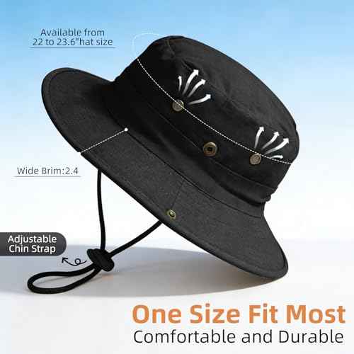 Sun Hats for Men Women Safari Hat Foldable Fishing Hat UPF 50+ Bucket Hat